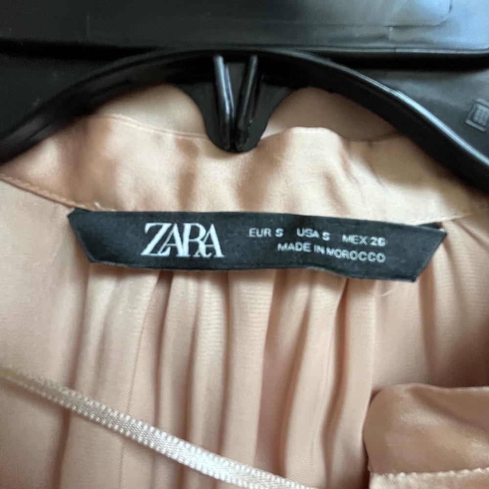 Zara Silky Satin Blouse Top Oversized Cut S - Picture 8 of 8